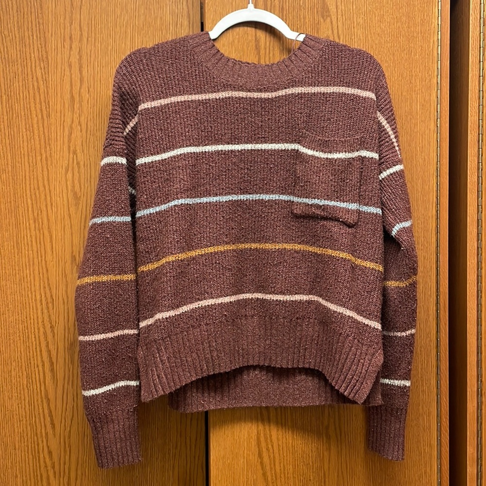 Purple striped sweater